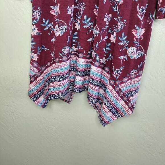 Floral Bohemian 3/4 Sleeves Tunic Mini Dress - Picture 5 of 10
